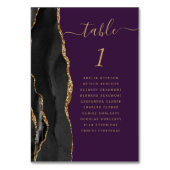 ブラック金ゴールドアゲート深いパープル結婚ズ テーブルナンバー (正面)