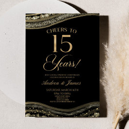 ブラック金ゴールドアゲート結婚15周年記念パーティー 招待状