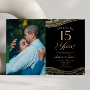 ブラック金ゴールドアゲート結婚15周年記念パーティー 招待状