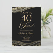 ブラック金ゴールドアゲート結婚40周年記念パーティー 招待状 (スタンド正面)