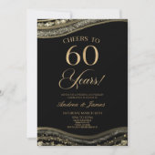 ブラック金ゴールドアゲート結婚60周年記念パーティー 招待状 (正面)