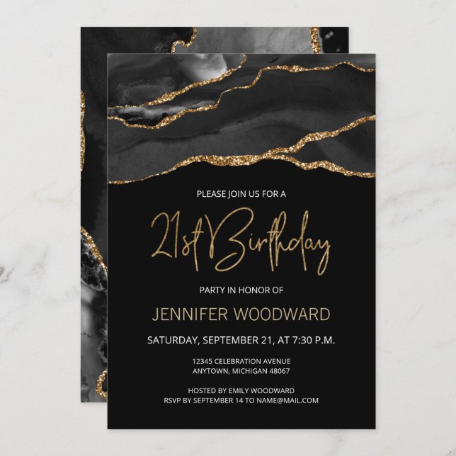 ブラック金ゴールドアゲート21歳の誕生日パーティー (正面/裏面)