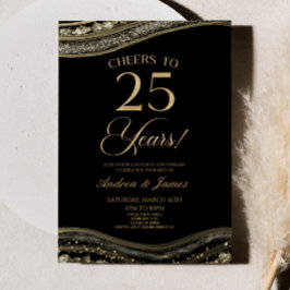 ブラック金ゴールドアゲート25結婚周年記念パーティー 招待状