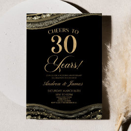 ブラック金ゴールドアゲート30結婚周年パーティー 招待状