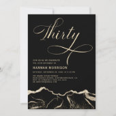 ブラック金ゴールドアゲート30th30誕生日パーティー 招待状 (正面)