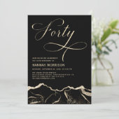 ブラック金ゴールドアゲート40th40誕生日パーティー 招待状 (スタンド正面)