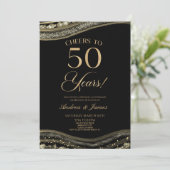 ブラック金ゴールドアゲート50周年結婚パーティー 招待状 (スタンド正面)