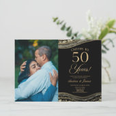 ブラック金ゴールドアゲート50周年結婚パーティー 招待状 (スタンド正面)