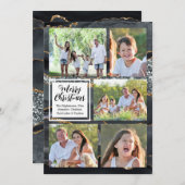 ブラック金ゴールドアゲート5 – 写真メリークリスマス 招待状 (正面/裏面)