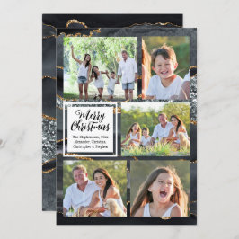 ブラック金ゴールドアゲート5 – 写真メリークリスマス 招待状