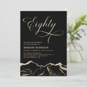 ブラック金ゴールドアゲート80th80誕生日パーティー 招待状 (スタンド正面)