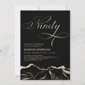 ブラック金ゴールドアゲート90th90誕生日パーティー 招待状 (正面)