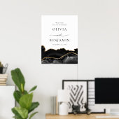 ブラック金ゴールドアゲー結婚トの歓迎サイン ポスター (ホームオフィス)