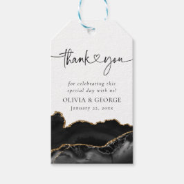 ブラック金ゴールドアゲ結婚トの感謝メッセージカード ギフトタグ