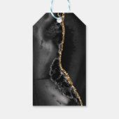 ブラック金ゴールドアゲ結婚トの感謝メッセージカード ギフトタグ (裏面)