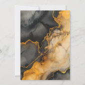 ブラック金ゴールドアルコールインクアーチ70誕生日 招待状 (裏面)