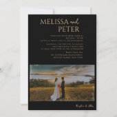 ブラック金ゴールドアルコールインクフォト結婚式招待状 招待状 (正面)