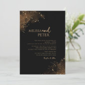 ブラック金ゴールドアルコールインク結婚式招待状 招待状 (スタンド正面)