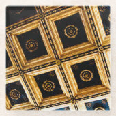 ブラック金ゴールドアーキテクチャ ガラスコースター (正面)