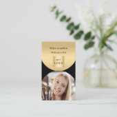 ブラック金ゴールドアーチ写真Qrソーシャルメディアのロゴプレミアム 名刺 (スタンド正面)