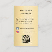 ブラック金ゴールドアーチ写真Qrソーシャルメディアのロゴプレミアム 名刺 (裏面)