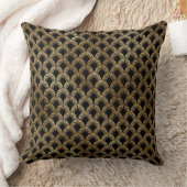 ブラック金ゴールドアートdecoパターン装飾用クッション クッション (ブランケット)