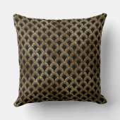 ブラック金ゴールドアートdecoパターン装飾用クッション クッション (裏面)