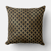 ブラック金ゴールドアートdecoパターン装飾用クッション クッション (正面)