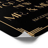 ブラック金ゴールドアールデコギャツビーゲストブックサイン8x10 ポスター (角)