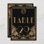 ブラック金ゴールドアールデコギャツビースタイルテーブル番号29 ポストカード (正面/裏面)