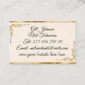 ブラック金ゴールドアールデコスパークルモノグラム 名刺 (裏面)