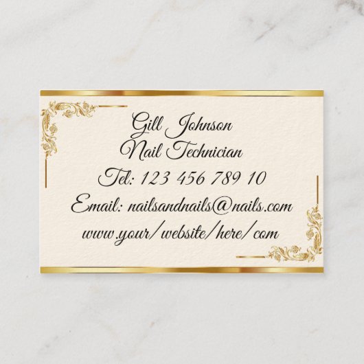 ブラック金ゴールドアールデコスパークルモノグラム 名刺 (裏面)