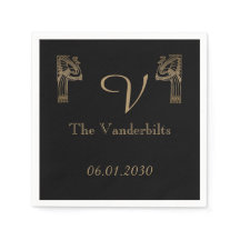 ブラック金ゴールドアールデコ結婚孔雀