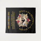 ブラック金ゴールドイエスがクリスマスの理由 タペストリー (正面(横))