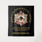 ブラック金ゴールドイエスがクリスマスの理由 タペストリー (正面)