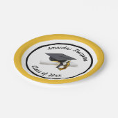 ブラック金ゴールドイエロー卒業キャップ&タッセル ペーパープレート (アングル)