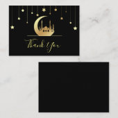 ブラック金ゴールドイスラムサンキューカード ノートカード (正面/裏面)