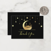 ブラック金ゴールドイスラムサンキューカード ノートカード (正面/裏面インサイチュ)