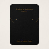 ブラック金ゴールドイヤリングジュエリーフォトディスプレイカード (正面)