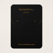 ブラック金ゴールドイヤリングジュエリーフォトディスプレイカード (正面)