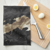 ブラック金ゴールドウエスタンコウィド キッチンタオル (四つ折り)