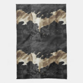 ブラック金ゴールドウエスタンコウィド キッチンタオル (縦)