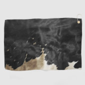 ブラック金ゴールドウエスタンコウィド ゴルフタオル (横)