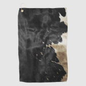 ブラック金ゴールドウエスタンコウィド ゴルフタオル (正面)