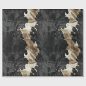 ブラック金ゴールドウエスタンコウィド ラッピングペーパー (フラット)