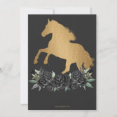 ブラック金ゴールドウエスタンホースフローラチャラキンセニェラ 招待状 (裏面)