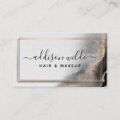 ブラック金ゴールドウォーターカラーモダンシック抽象芸術 名刺 (正面)