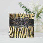 ブラック金ゴールドウーマンズバースデーパーティー 招待状 (スタンド正面)