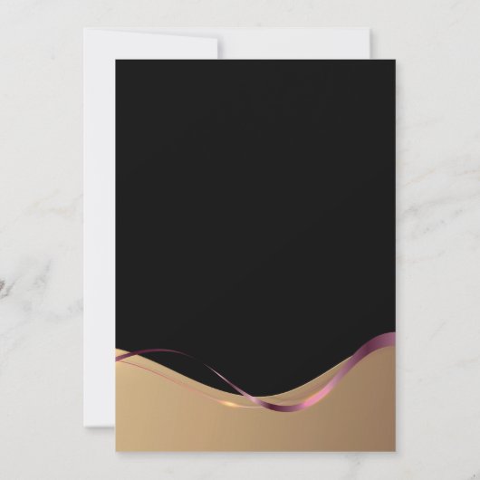 ブラック金ゴールドエイジサプライズ誕生日パーティー 招待状 (裏面)