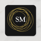 ブラック金ゴールドエレガンススクエア名刺 スクエア名刺 (正面)